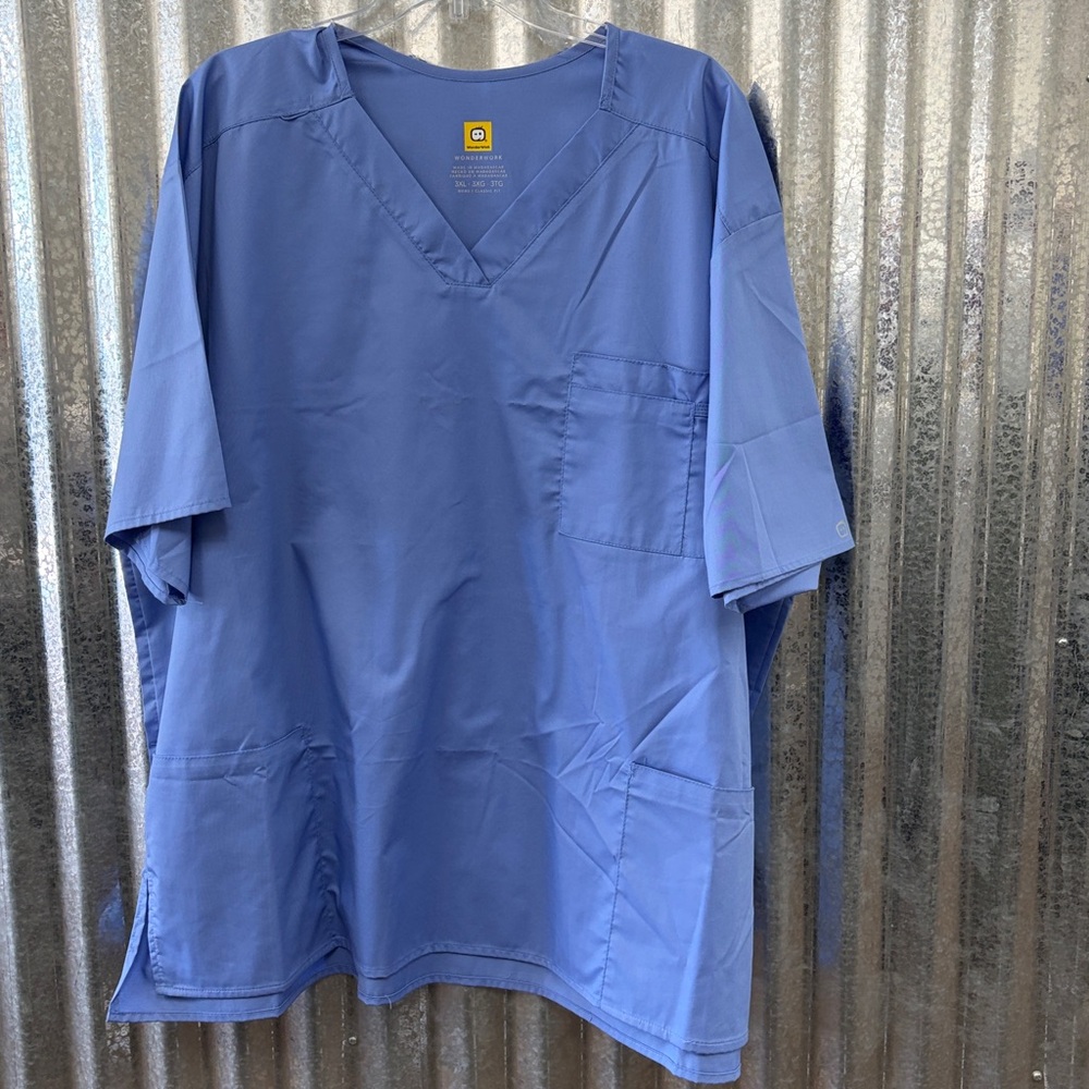 WonderWink Men’s Scrub Top-Ceil Blue